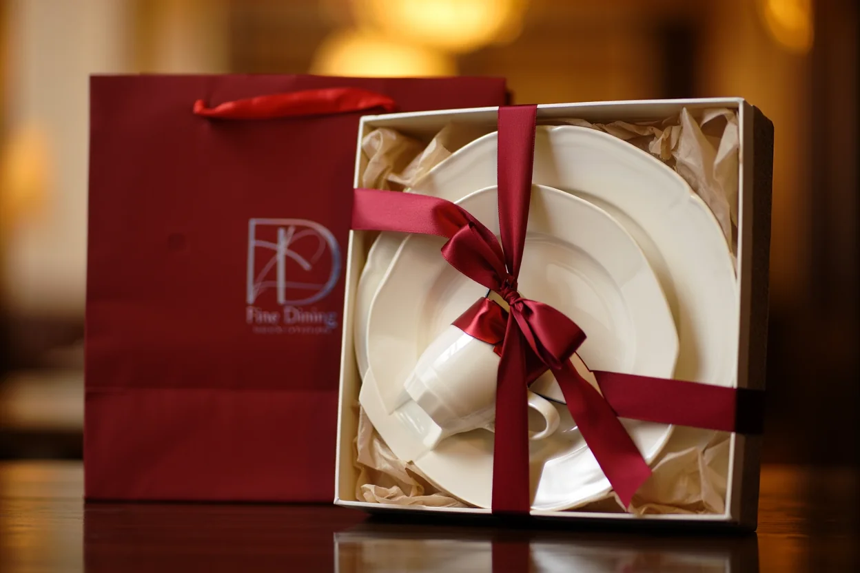 그릇 선물 포장 - 리본, 포장지, 완충재를 사용한 고급 포장