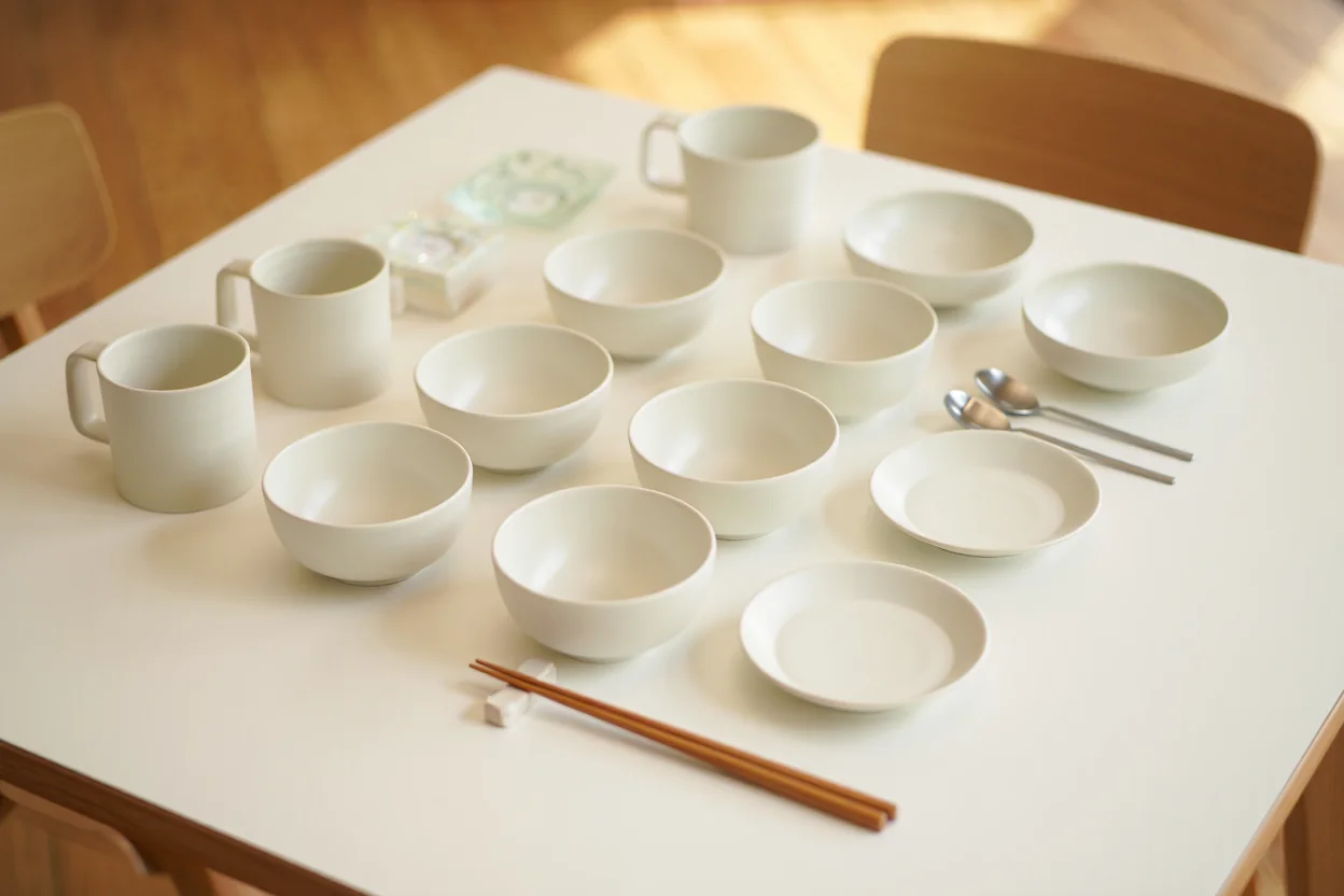 신혼살림 그릇 세트 - 밥그릇, 국그릇, 접시, 수저